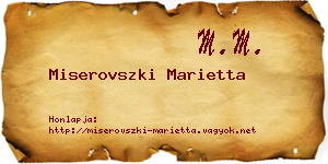 Miserovszki Marietta névjegykártya